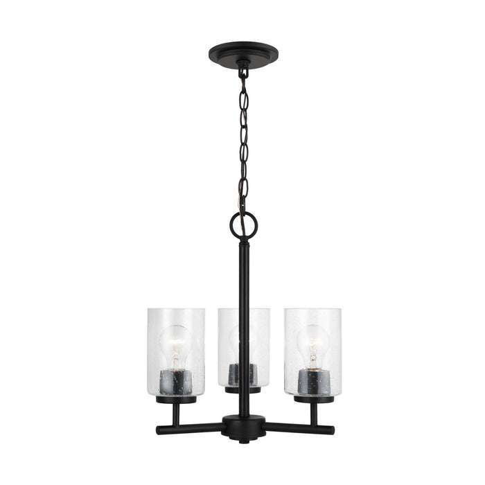Generation Lighting 31170-112 Three Light Chandelier, Midnight Black