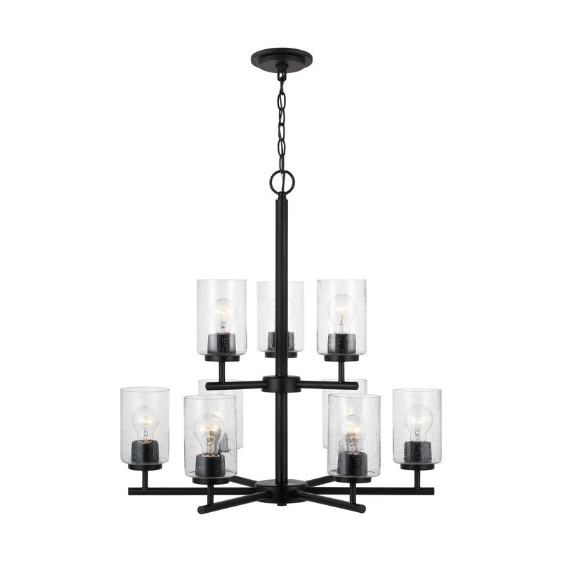 Generation Lighting 31172-112 Nine Light Chandelier, Midnight Black