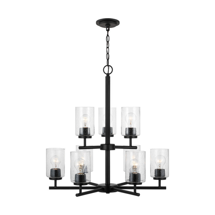 Generation Lighting 31172-112 Nine Light Chandelier, Midnight Black