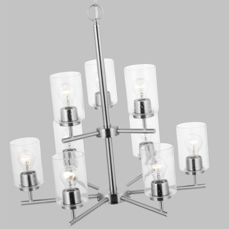 Generation Lighting 31172-962 Nine Light Chandelier, Brushed Nickel