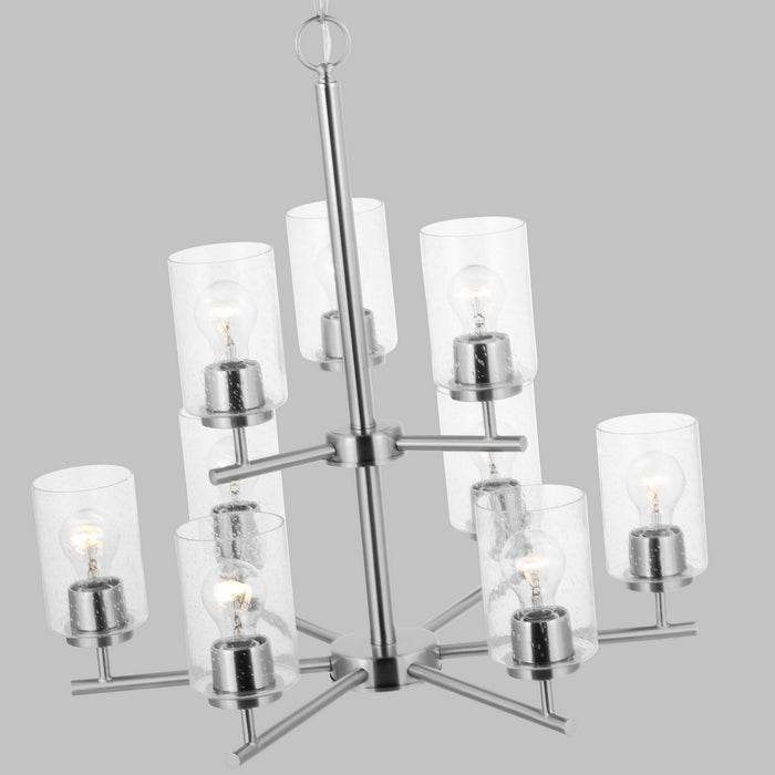 Generation Lighting 31172-962 Nine Light Chandelier, Brushed Nickel