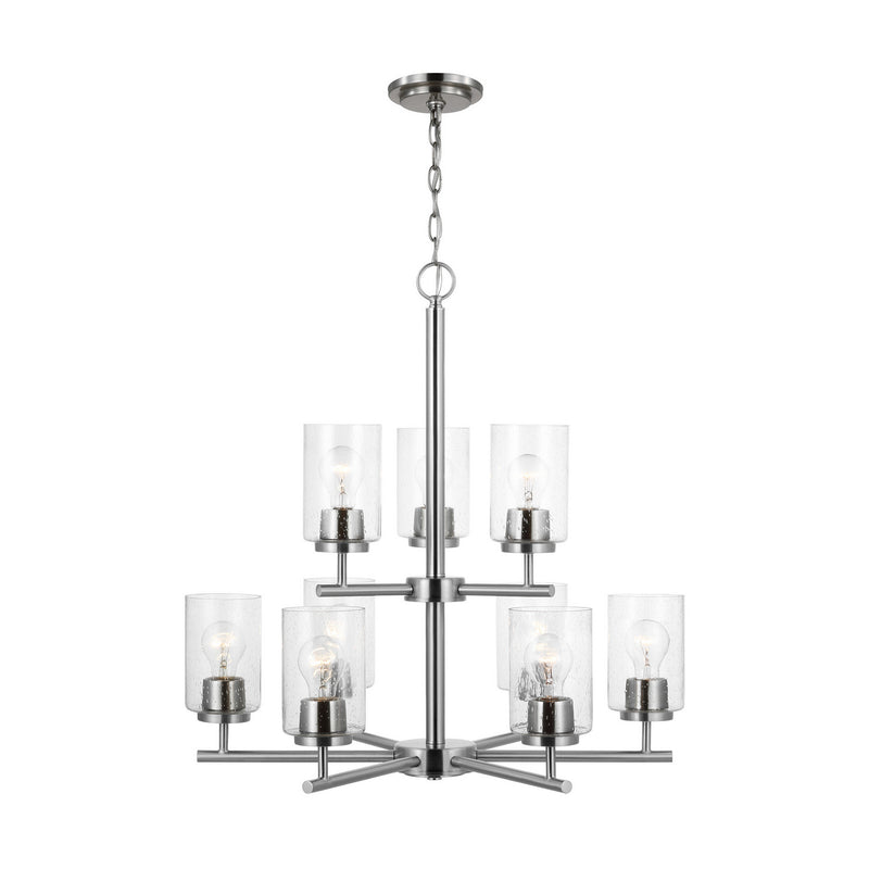 Generation Lighting 31172-962 Nine Light Chandelier, Brushed Nickel