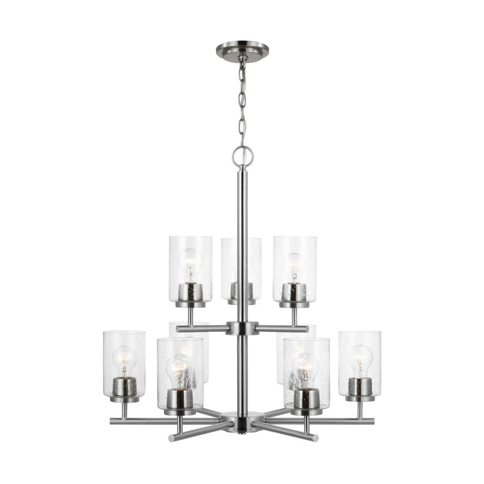 Generation Lighting 31172-962 Nine Light Chandelier, Brushed Nickel