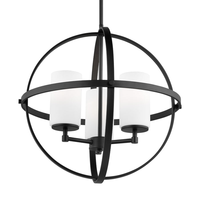 Generation Lighting 3124603-112 Three Light Chandelier, Midnight Black