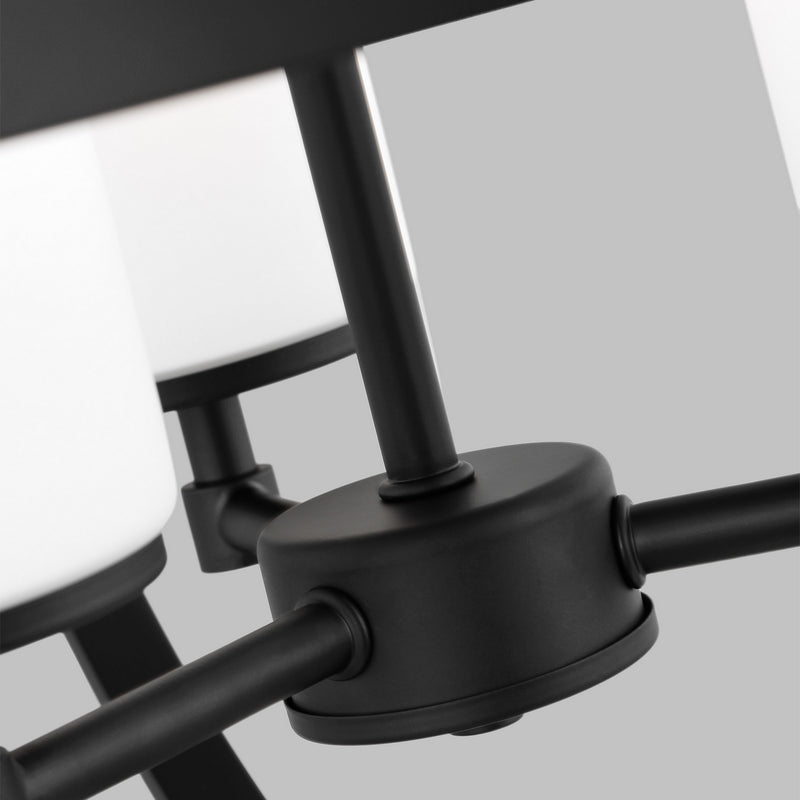 Generation Lighting 3124603-112 Three Light Chandelier, Midnight Black