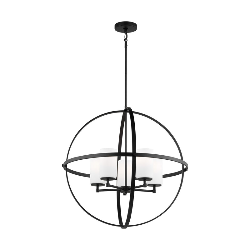 Generation Lighting 3124605-112 Five Light Chandelier, Midnight Black