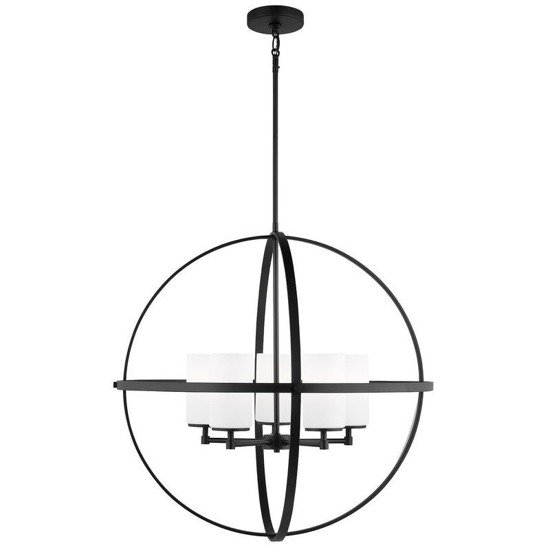 Generation Lighting 3124605-112 Five Light Chandelier, Midnight Black