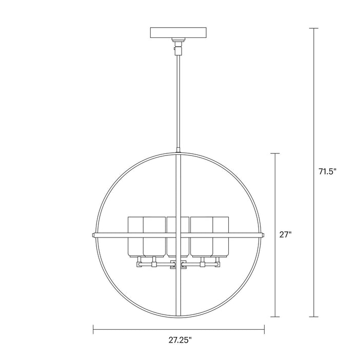 Generation Lighting 3124605EN3-112 Five Light Chandelier, Midnight Black