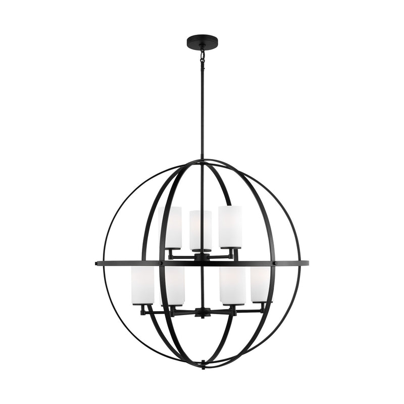 Generation Lighting 3124609-112 Nine Light Chandelier, Midnight Black