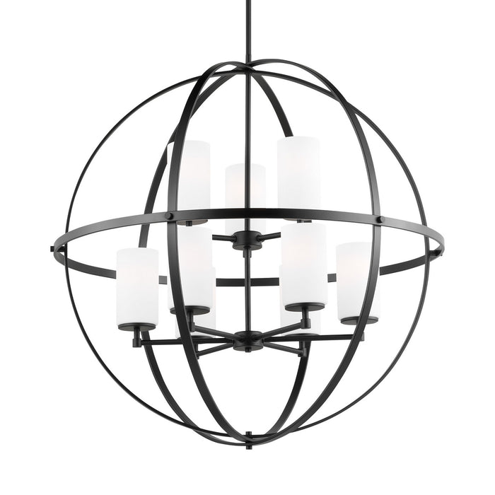 Generation Lighting 3124609EN3-112 Nine Light Chandelier, Midnight Black