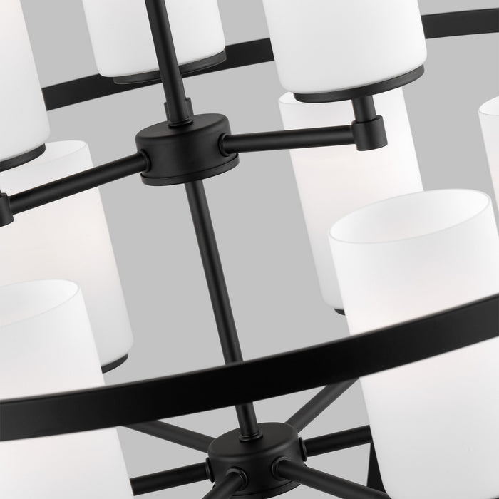 Generation Lighting 3124609EN3-112 Nine Light Chandelier, Midnight Black