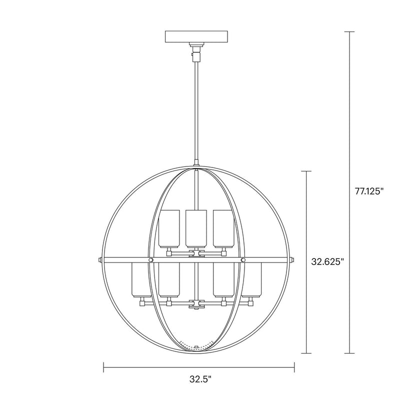 Generation Lighting 3124609EN3-112 Nine Light Chandelier, Midnight Black