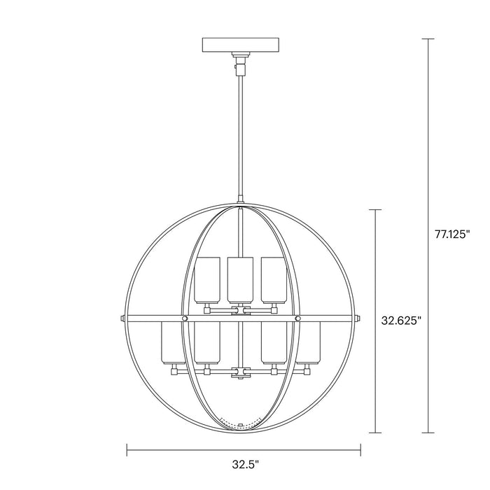 Generation Lighting 3124609EN3-112 Nine Light Chandelier, Midnight Black