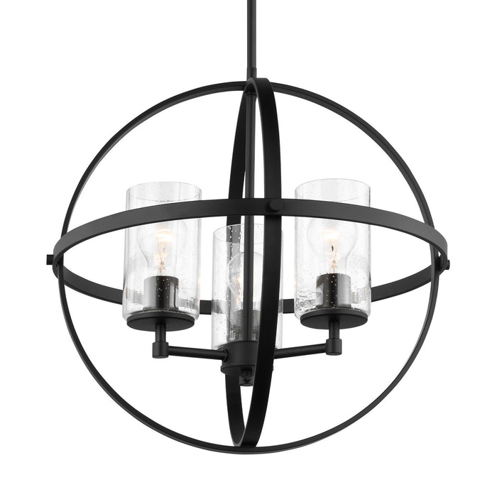 Generation Lighting 3124673-112 Three Light Chandelier, Midnight Black