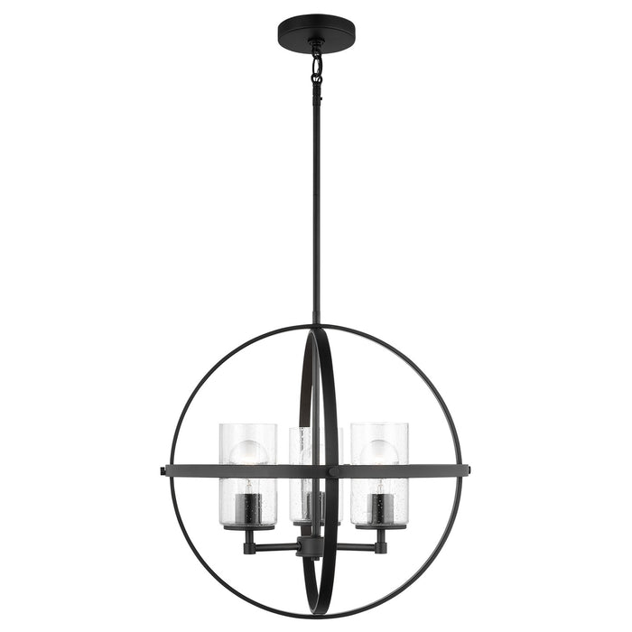 Generation Lighting 3124673-112 Three Light Chandelier, Midnight Black