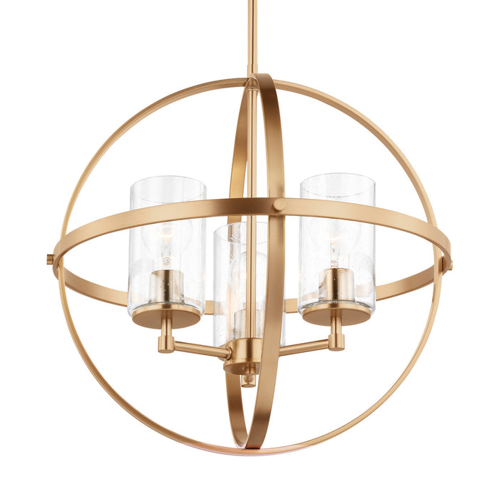 Generation Lighting 3124673-848 Three Light Chandelier, Satin Brass
