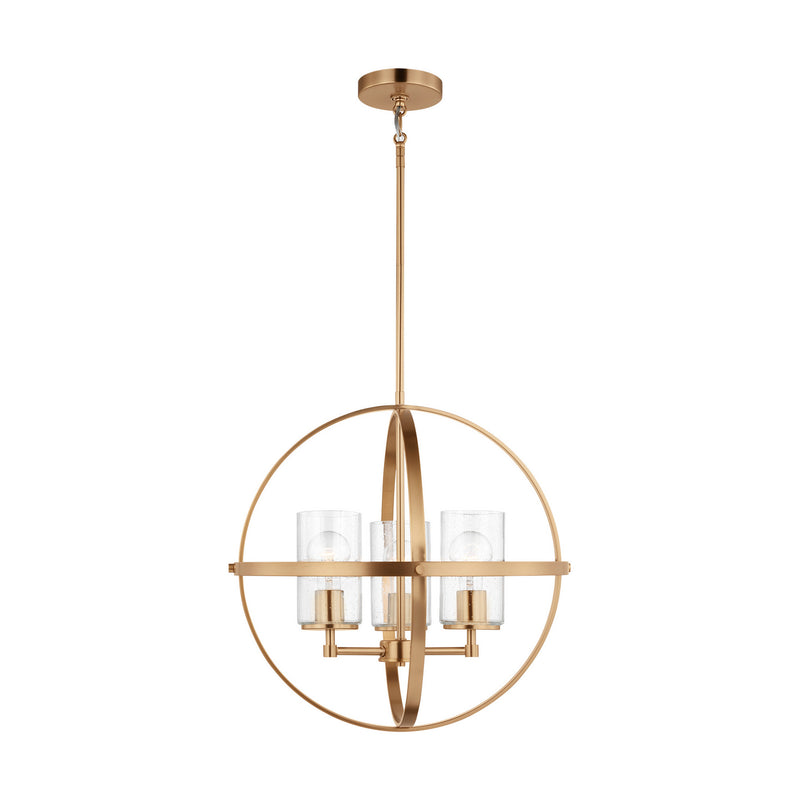Generation Lighting 3124673-848 Three Light Chandelier, Satin Brass