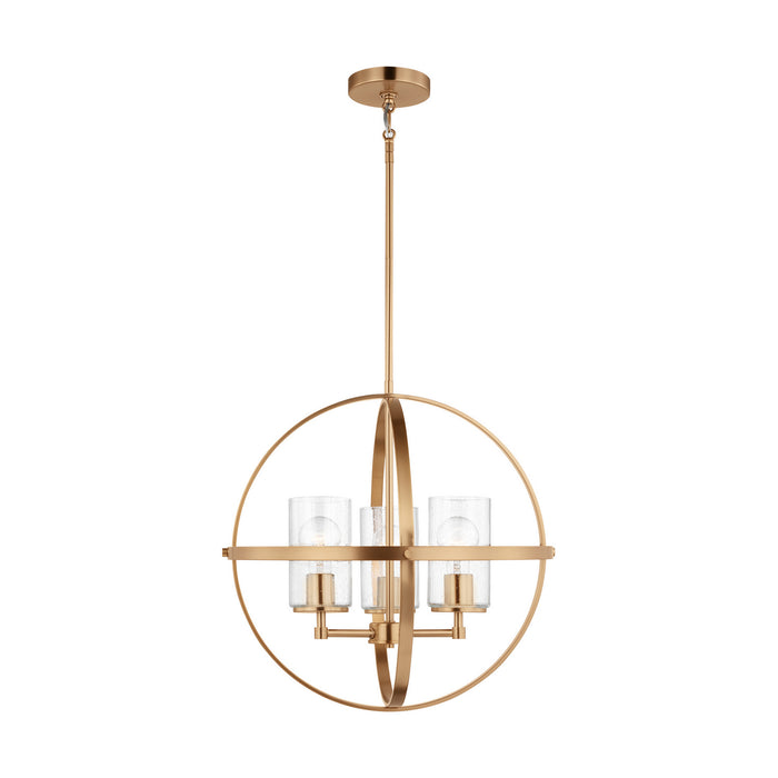 Generation Lighting 3124673-848 Three Light Chandelier, Satin Brass