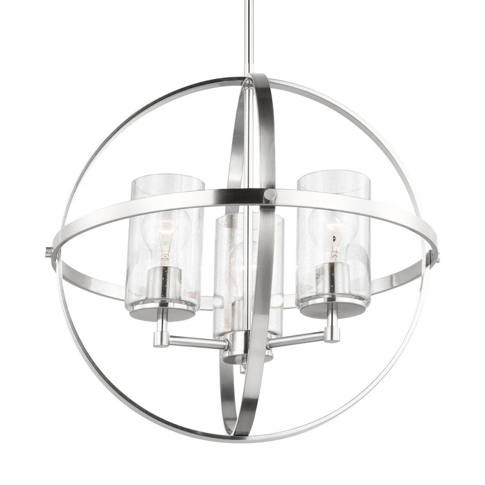 Generation Lighting 3124673-962 Three Light Chandelier, Brushed Nickel