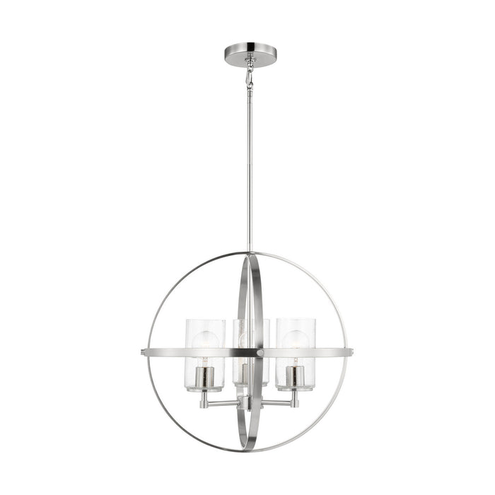 Generation Lighting 3124673-962 Three Light Chandelier, Brushed Nickel