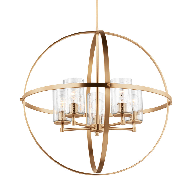 Generation Lighting 3124675-848 Five Light Chandelier, Satin Brass