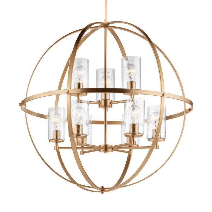 Generation Lighting 3124679-848 Nine Light Chandelier, Satin Brass