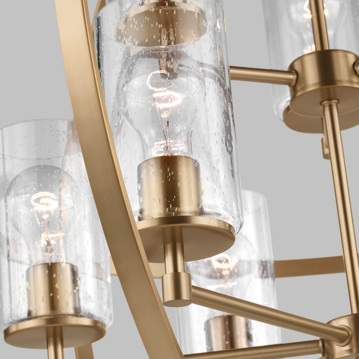 Generation Lighting 3124679-848 Nine Light Chandelier, Satin Brass