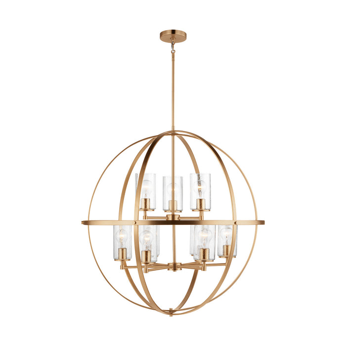 Generation Lighting 3124679-848 Nine Light Chandelier, Satin Brass