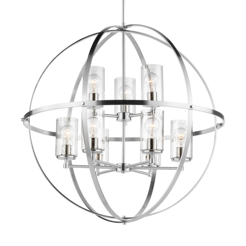 Generation Lighting 3124679-962 Nine Light Chandelier, Brushed Nickel