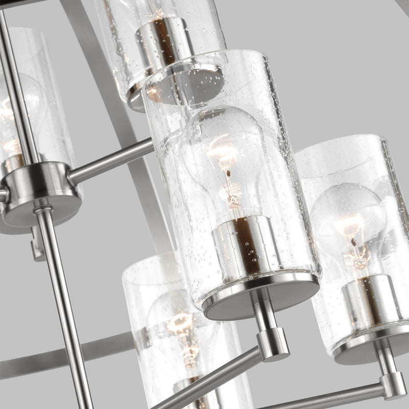 Generation Lighting 3124679-962 Nine Light Chandelier, Brushed Nickel