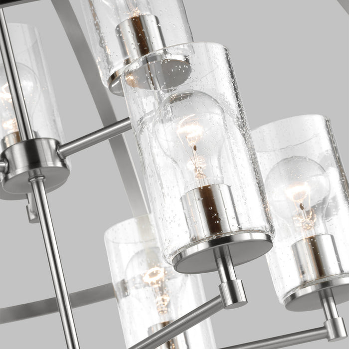 Generation Lighting 3124679-962 Nine Light Chandelier, Brushed Nickel