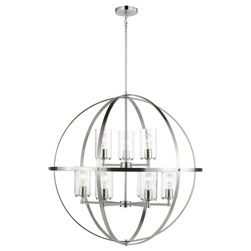 Generation Lighting 3124679-962 Nine Light Chandelier, Brushed Nickel