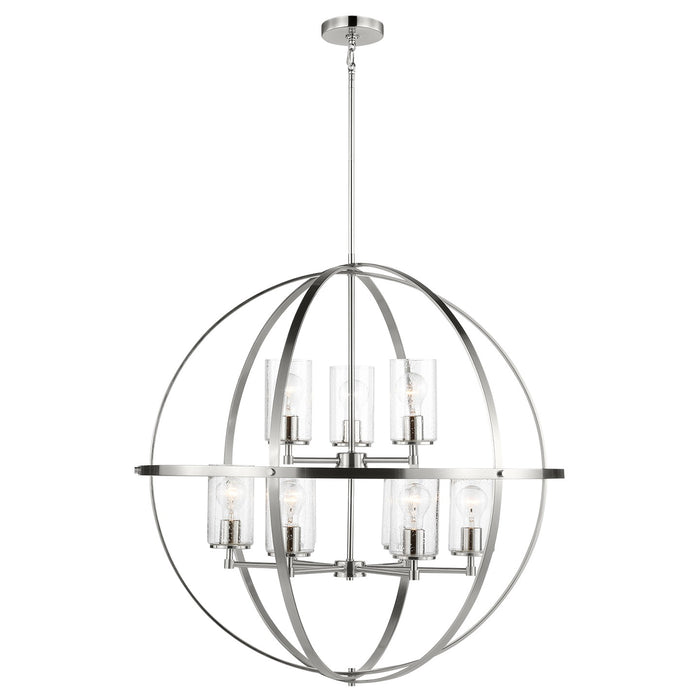 Generation Lighting 3124679-962 Nine Light Chandelier, Brushed Nickel