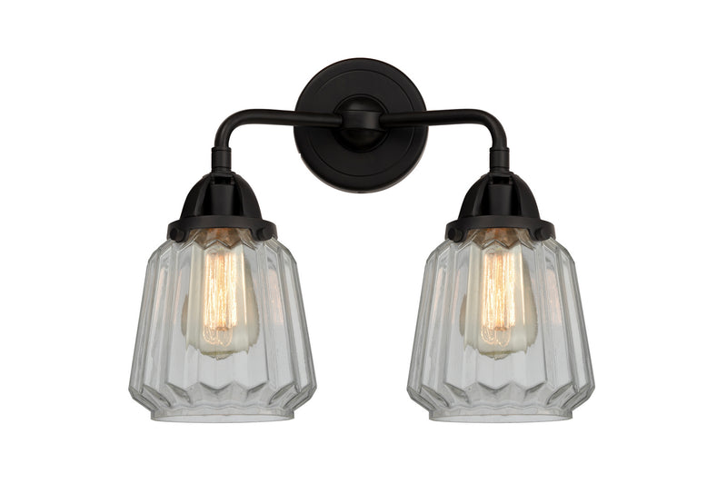 Innovations 288-2W-BK-G142 Two Light Bath Vanity, Matte Black