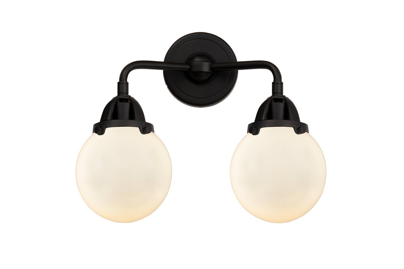 Innovations 288-2W-BK-G201-6 Two Light Bath Vanity, Matte Black