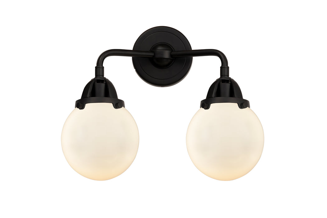 Innovations 288-2W-BK-G201-6 Two Light Bath Vanity, Matte Black