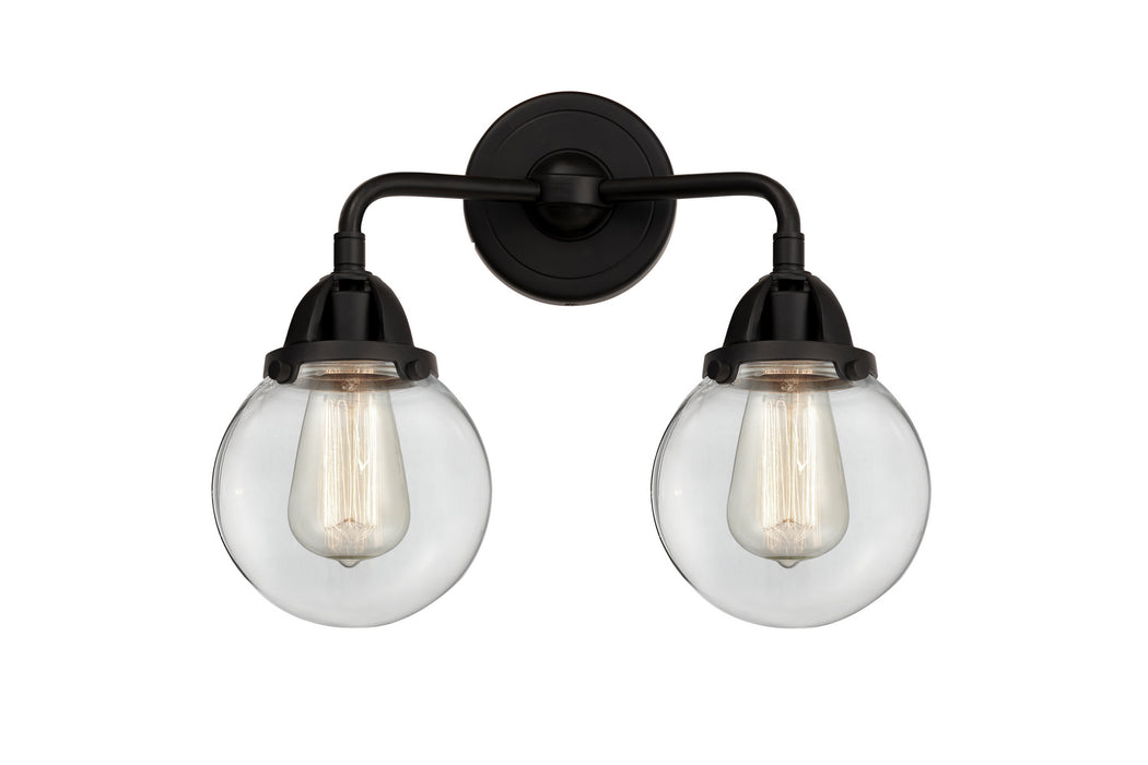 Innovations 288-2W-BK-G202-6 Two Light Bath Vanity, Matte Black