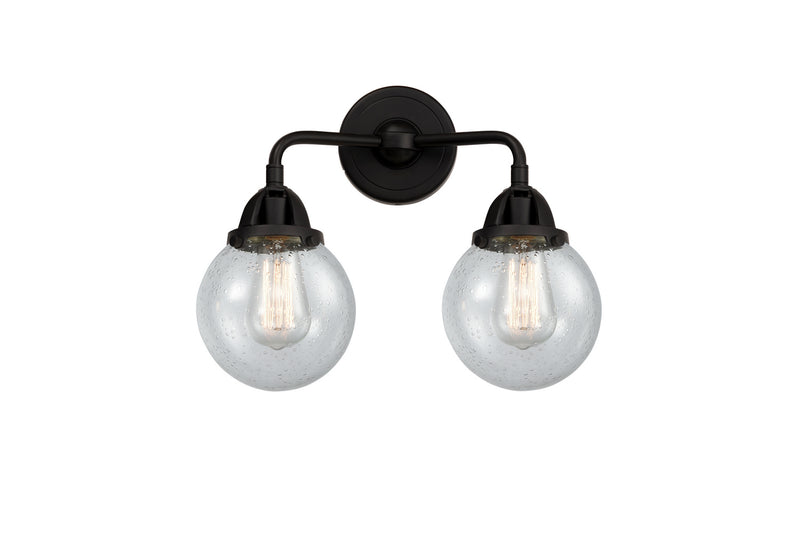 Innovations 288-2W-BK-G204-6 Two Light Bath Vanity, Matte Black