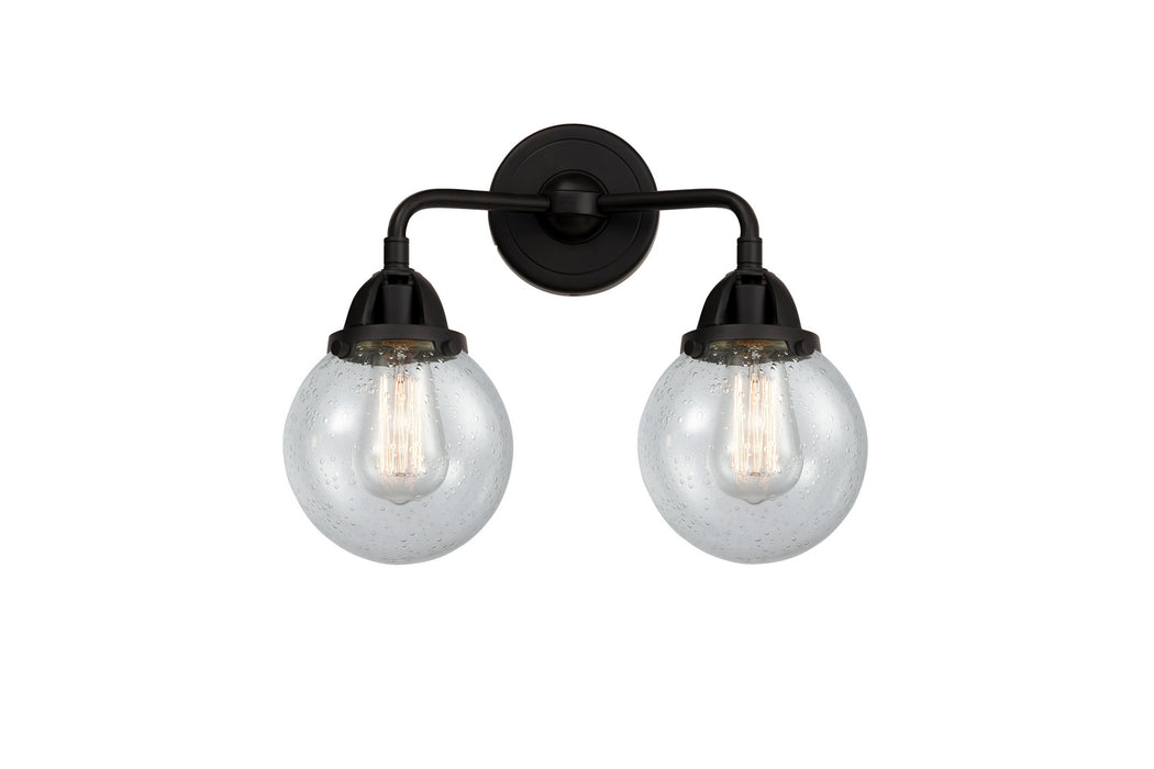 Innovations 288-2W-BK-G204-6 Two Light Bath Vanity, Matte Black