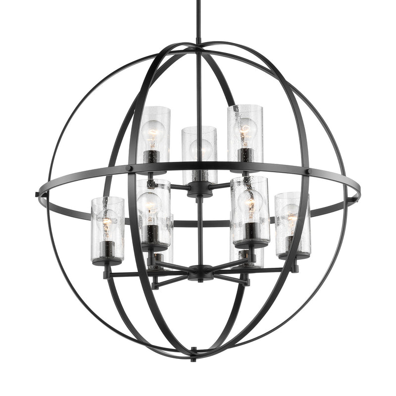 Generation Lighting 3124679-112 Nine Light Chandelier, Midnight Black