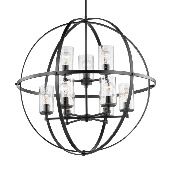 Generation Lighting 3124679-112 Nine Light Chandelier, Midnight Black