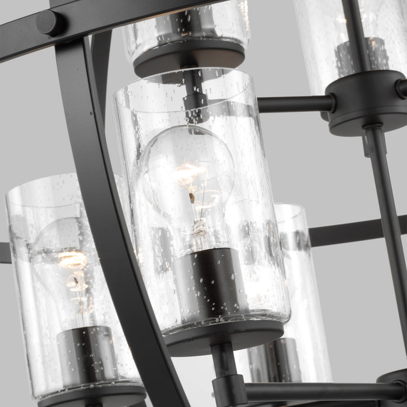 Generation Lighting 3124679-112 Nine Light Chandelier, Midnight Black