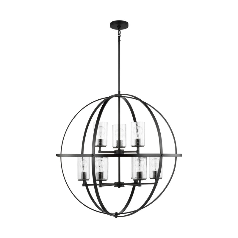 Generation Lighting 3124679-112 Nine Light Chandelier, Midnight Black
