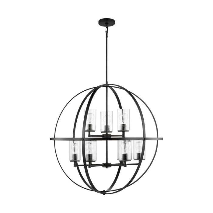 Generation Lighting 3124679-112 Nine Light Chandelier, Midnight Black