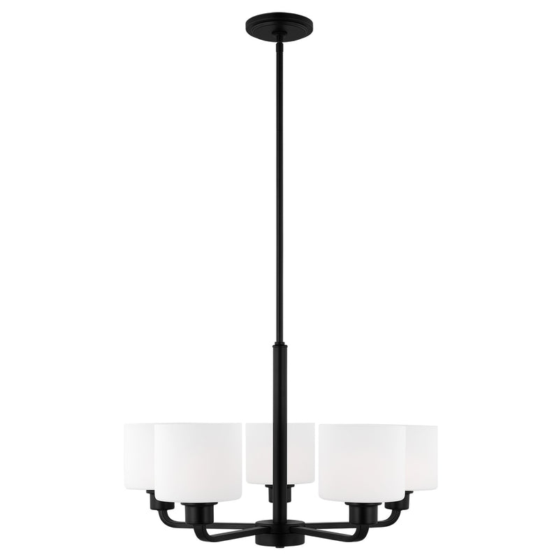 Generation Lighting 3128805-112 Five Light Chandelier, Midnight Black