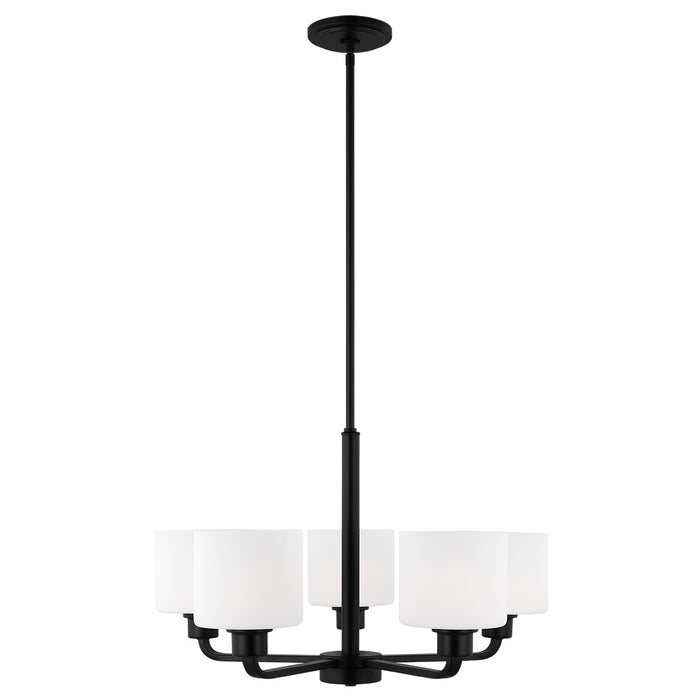 Generation Lighting 3128805-112 Five Light Chandelier, Midnight Black