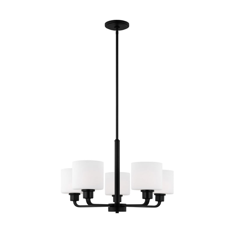Generation Lighting 3128805EN3-112 Five Light Chandelier, Midnight Black