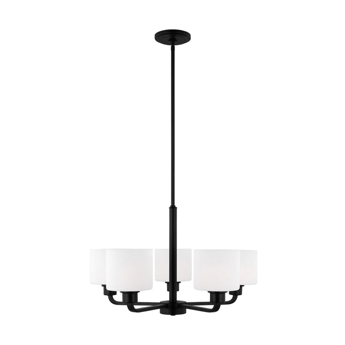 Generation Lighting 3128805EN3-112 Five Light Chandelier, Midnight Black