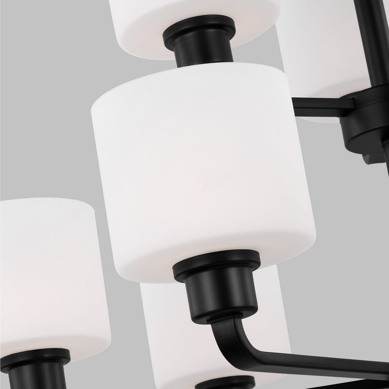 Generation Lighting 3128809EN3-112 Nine Light Chandelier, Midnight Black
