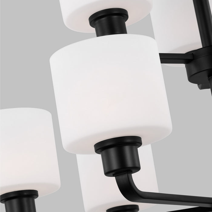 Generation Lighting 3128809EN3-112 Nine Light Chandelier, Midnight Black